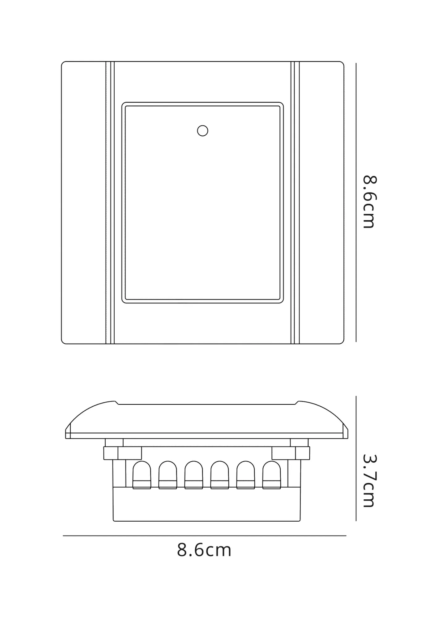 Espial Square Recessed 4 Channel Infrared Receiver Black D0155  Deco Espial